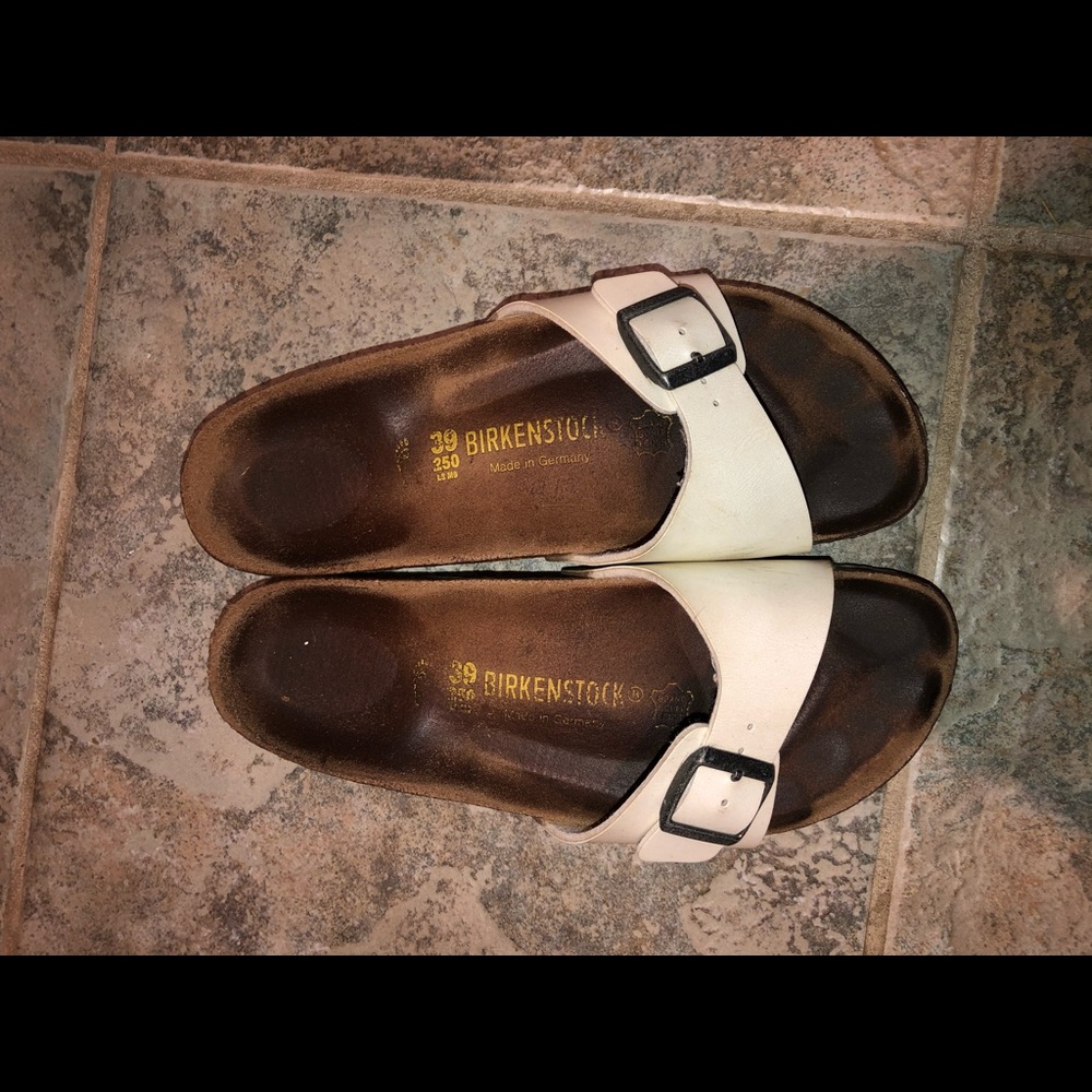 White one strap Birkenstock Madrid Sandal